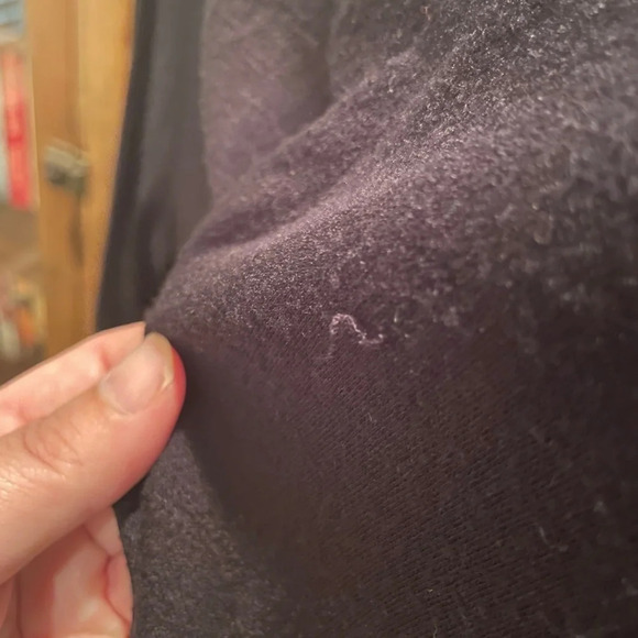 Tiffany & Grey stretchy flutter v-neck top 3/4 sleeve SZ XL black - Picture 7 of 7